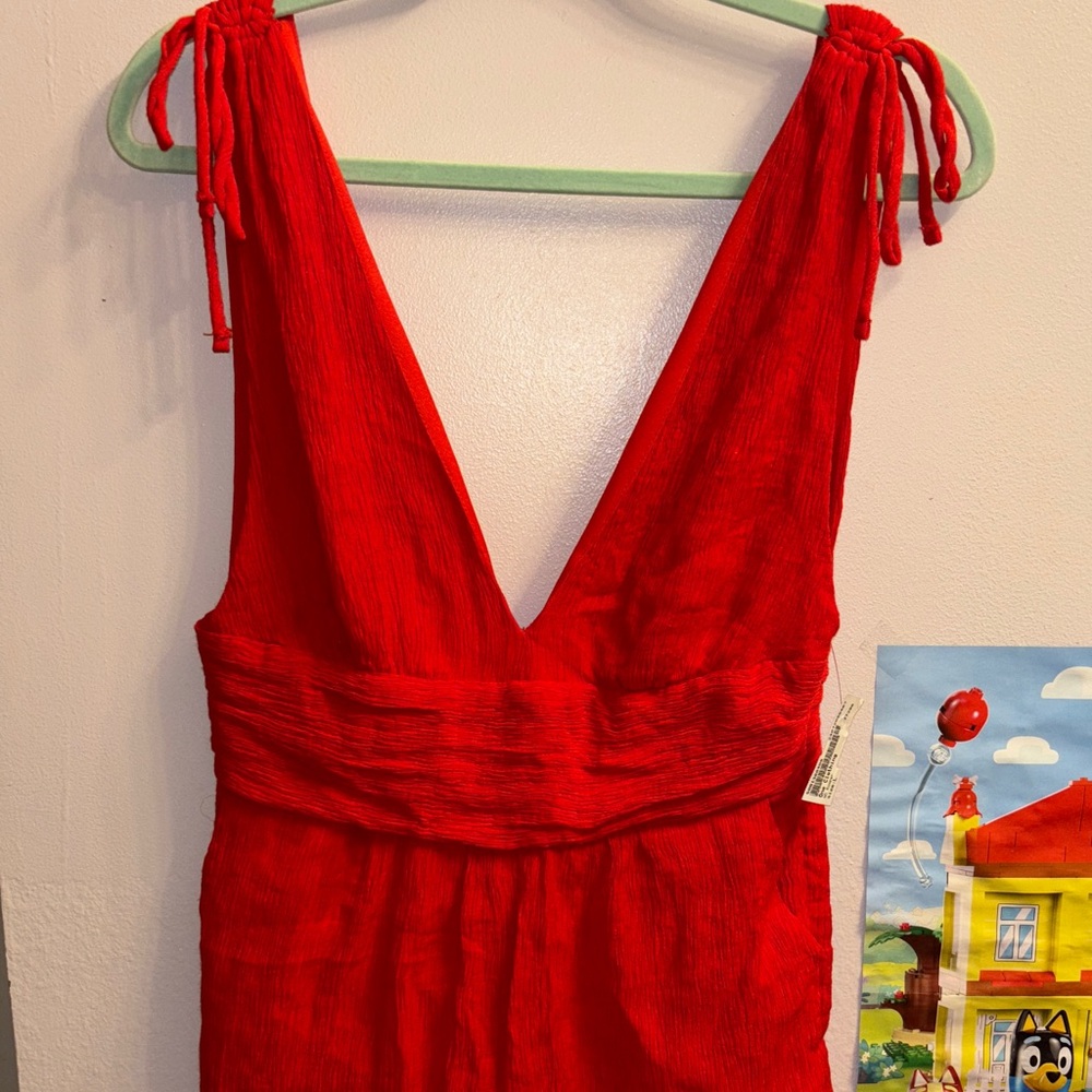 Vibrant Red Sleeveless romper